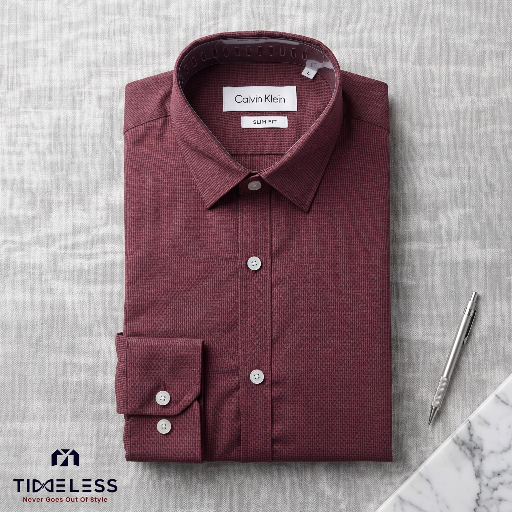 Maroon Check Formal Shirt