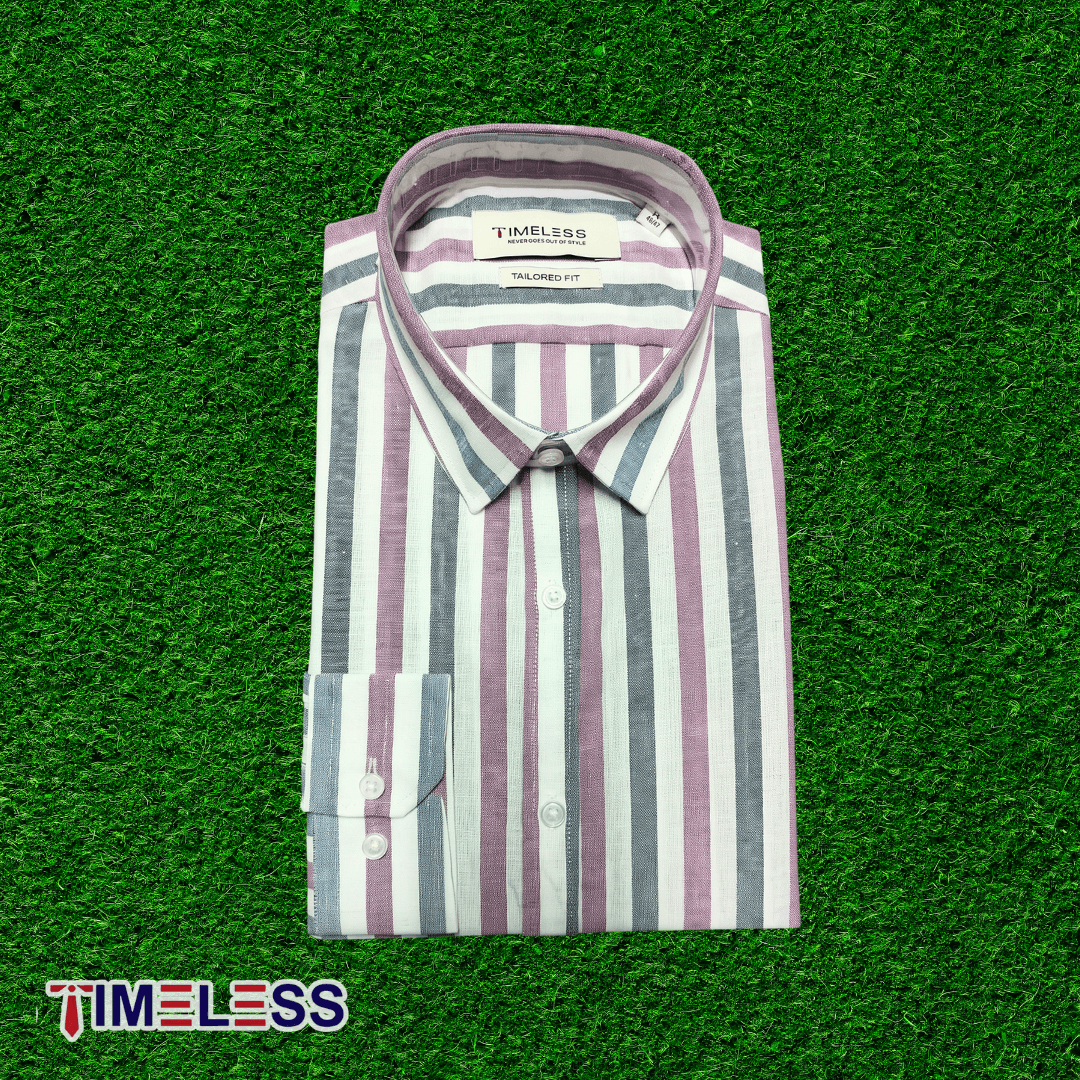 Burgundy Slate Stripe Formal Shirt