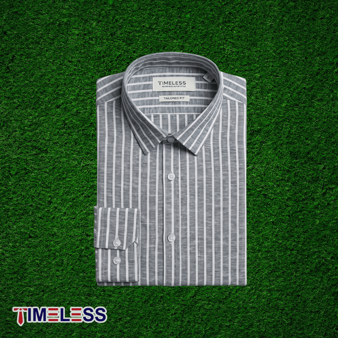 Charcoal Grey Stripe Formal Shirt
